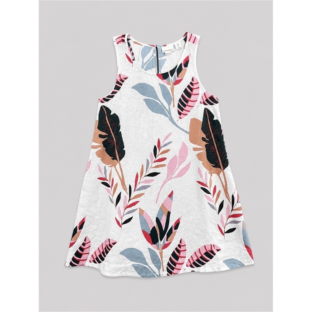 Cynthia Rowley 100% Linen Dress Medium Beach Coastal Euro Summer Fisherman Lagom